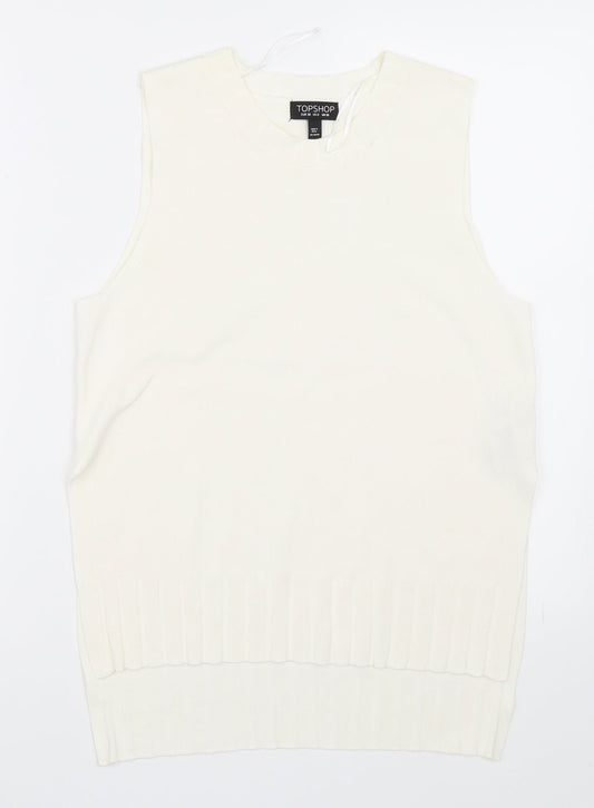 Topshop Womens Ivory   Basic Tank Size 10