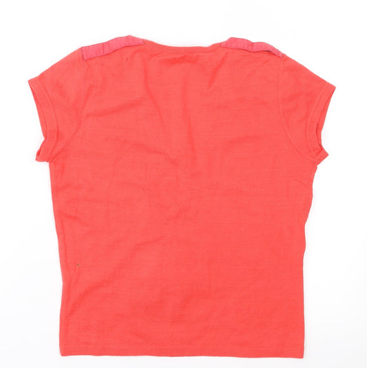 Amaya Arzuaga Womens Red  Jersey Basic T-Shirt Size 10