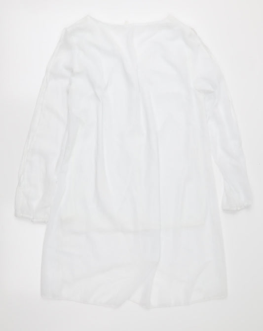 Preworn Womens White  Chiffon Basic Blouse Size XL