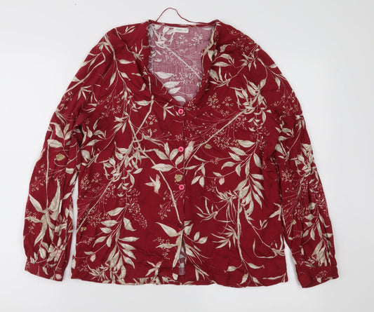 Oysho Womens Red Floral  Basic Blouse Size S