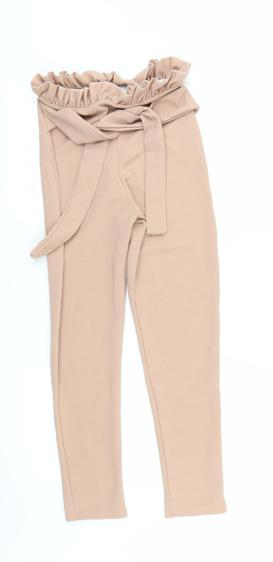 PRETTYLITTLETHING Womens Beige   Trousers  Size 8 L25 in