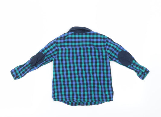 M&Co Boys Blue Check  Basic Button-Up Size 2-3 Years