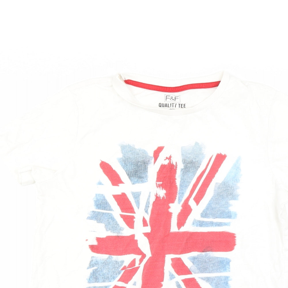 F&F Boys White   Basic T-Shirt Size S