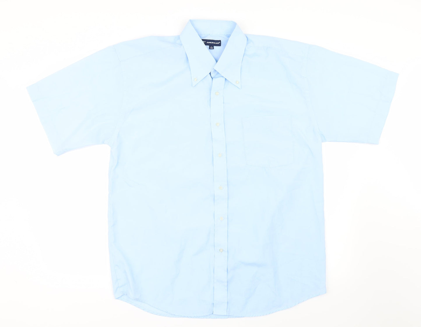 1st American Mens Blue    Button-Up Size L
