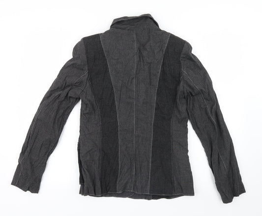 Lisa Campione Womens Grey Geometric  Jacket  Size 10