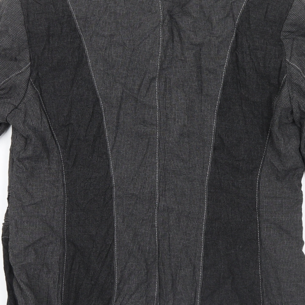 Lisa Campione Womens Grey Geometric  Jacket  Size 10