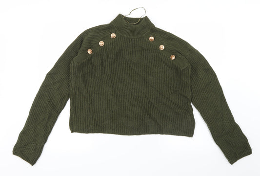 Brave Soul Womens Green  Knit Pullover Jumper Size M