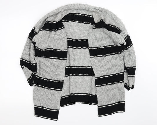 Gap Womens Grey Striped  Cardigan Jumper Size M