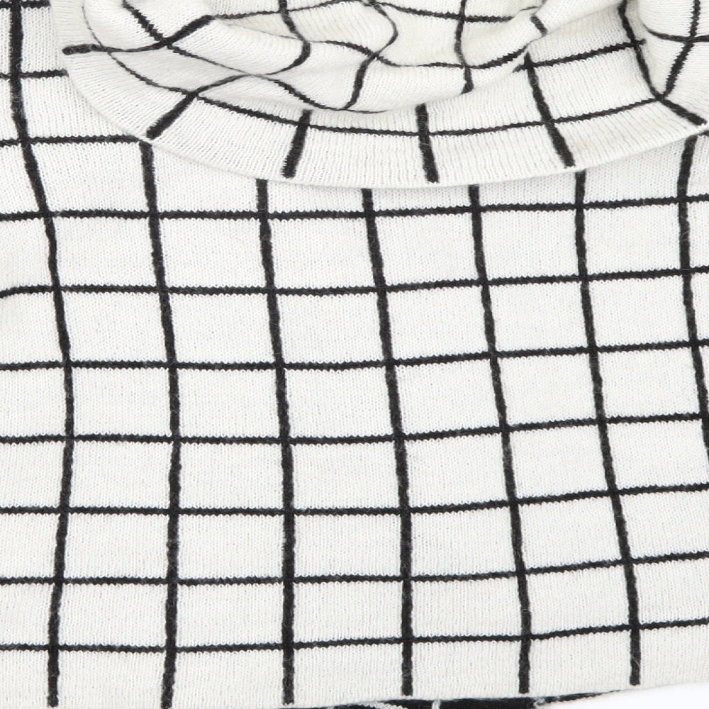 Ellen Tracy Womens White Check  Jacket Coat Size M