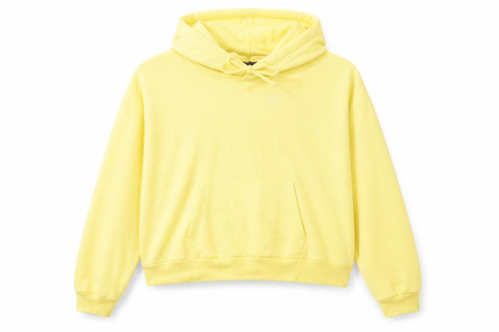 Front view of Topshop women’s yellow jumper, size UK 14