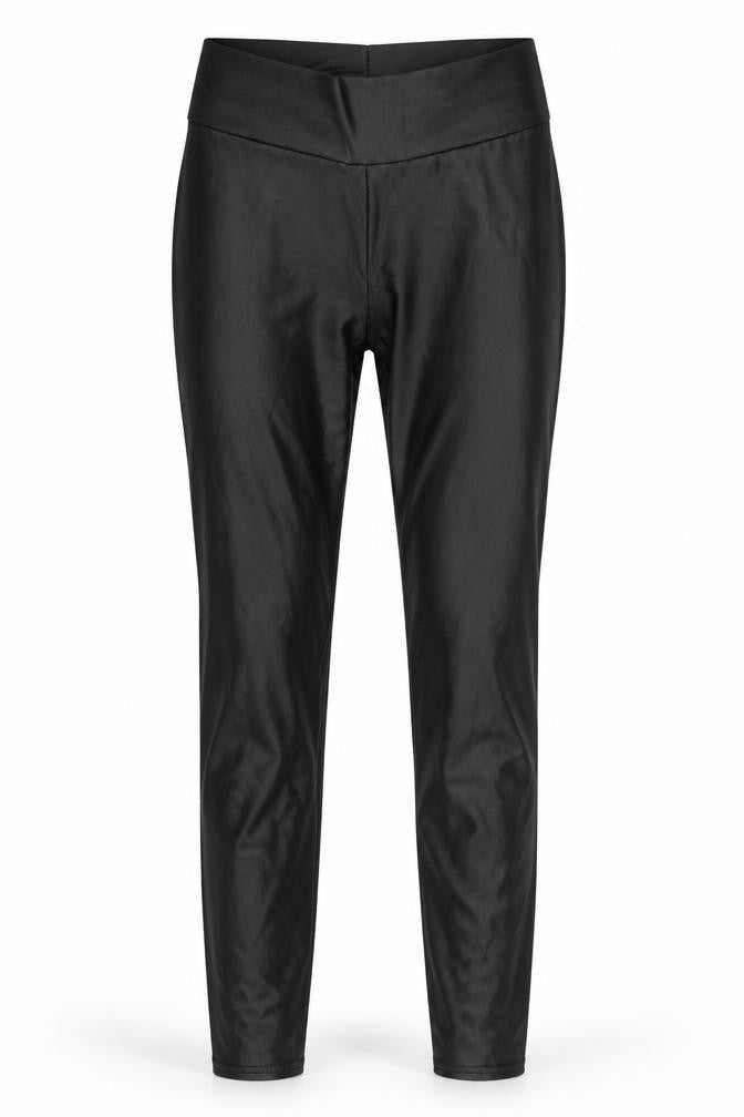 Front view of Nasty Gal women’s black carrot leggings, size UK 8, 27-inch leg