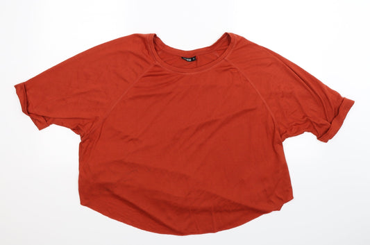 Janina Womens Brown   Basic T-Shirt Size 14