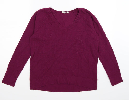 H&M Womens Purple  Knit Pullover Jumper Size XS