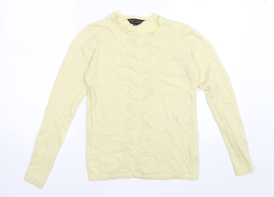 dorothy per Womens Yellow Striped Knit Pullover Jumper Size 8