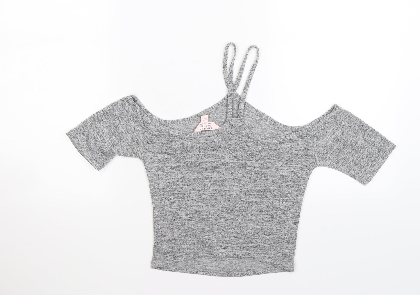 Miss Selfridge Womens Grey   Cropped Tank Size 6  - cold shoulder