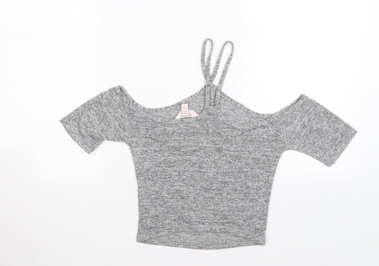 Miss Selfridge Womens Grey   Cropped Tank Size 6  - cold shoulder