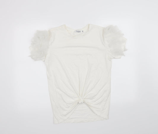 Yu & Me Womens White   Basic T-Shirt Size M