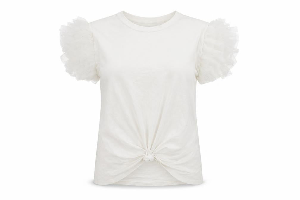 Front view of Yu & Me women’s white basic t-shirt, size M