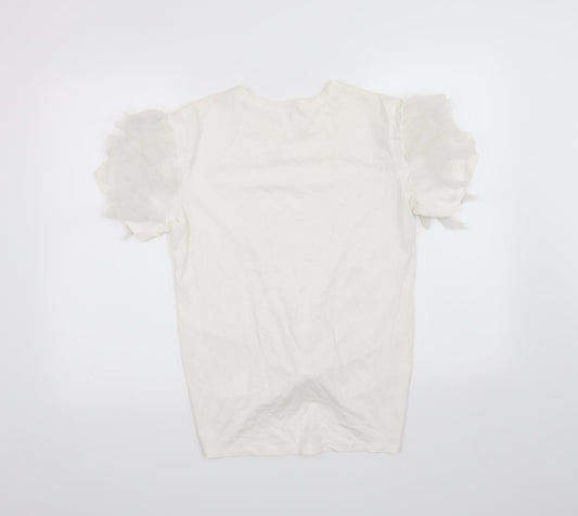 Yu & Me Womens White   Basic T-Shirt Size M