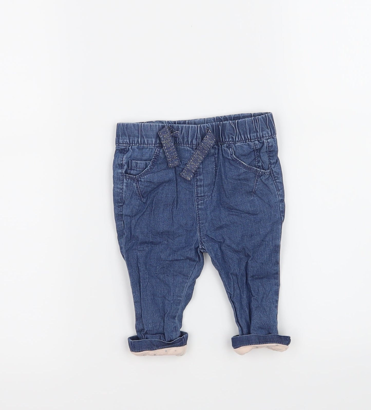 Primark Girls Blue   Cropped Jeans Size 3-6 Months
