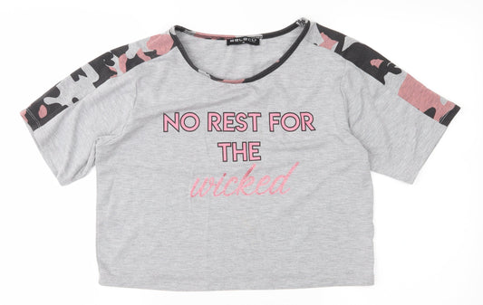 Select Womens Grey   Basic T-Shirt Size M