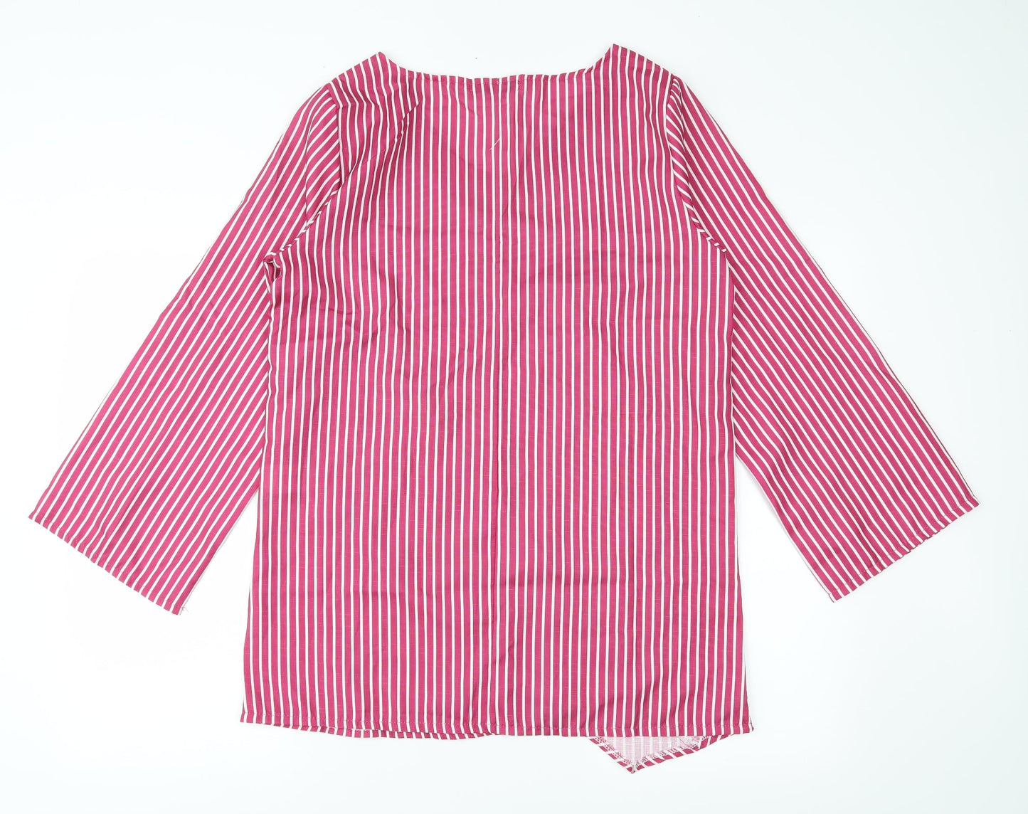 MissLook Womens Pink Striped  Basic Blouse Size XL