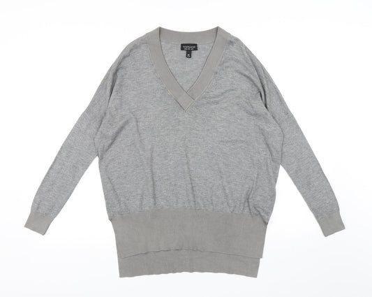 Topshop Womens Grey  Knit Pullover Jumper Size 8