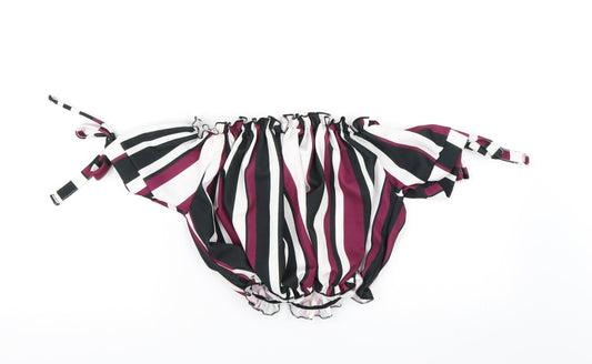 Select Womens Purple Striped  Cropped Blouse Size 14