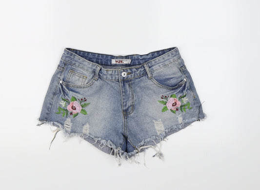 Portobello Womens Blue  Denim Hot Pants Shorts Size 10