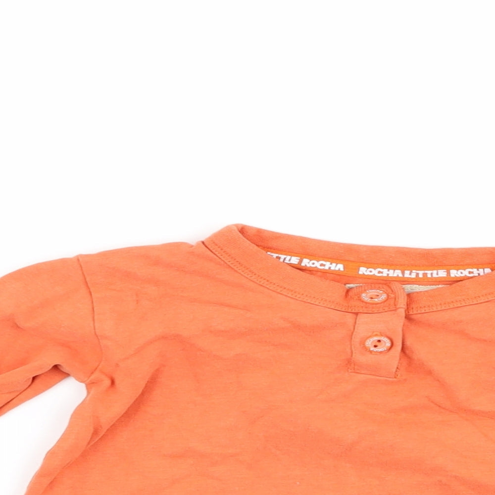 Close-up detail of RJR.John Rocha boys’ orange basic t-shirt, size 12-18, months