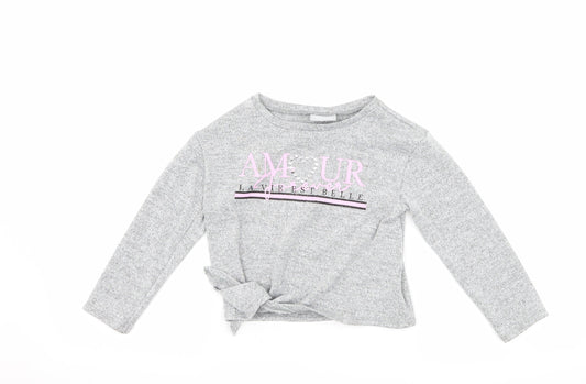 Matalan Girls Silver   Basic T-Shirt Size 5 Years  - amour