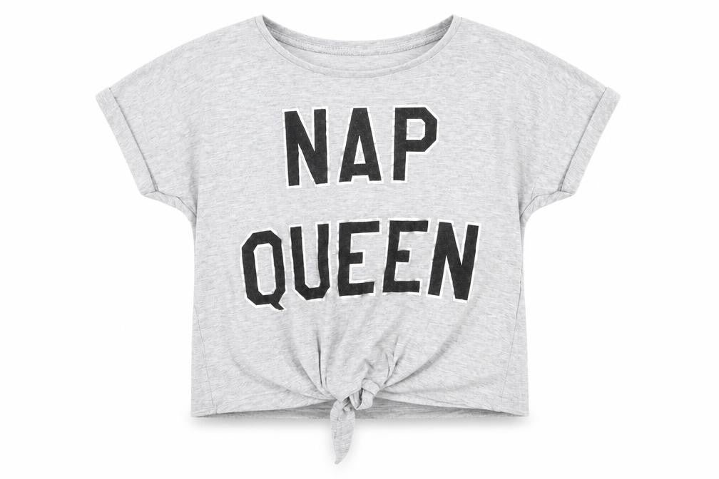 Front view of Minoti girls’ grey basic t-shirt, size 4-5, years - nap queen