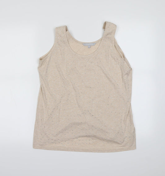 Redherring  Womens Beige Polka Dot  Basic Tank Size 16