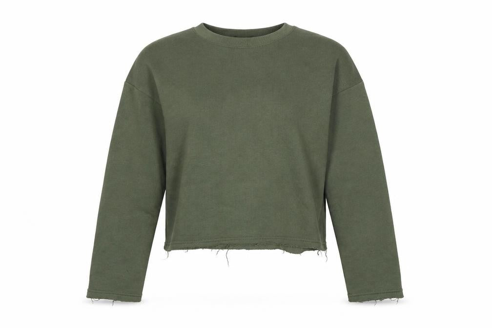 Front view of New Look women’s green jumper, size UK 6