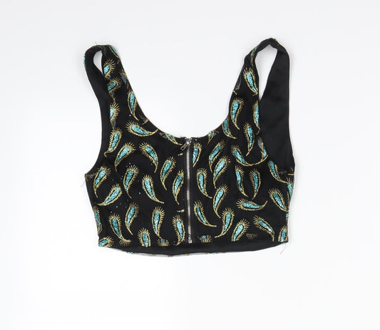 Preworn Womens Black Animal Print  Cropped Tank Size S