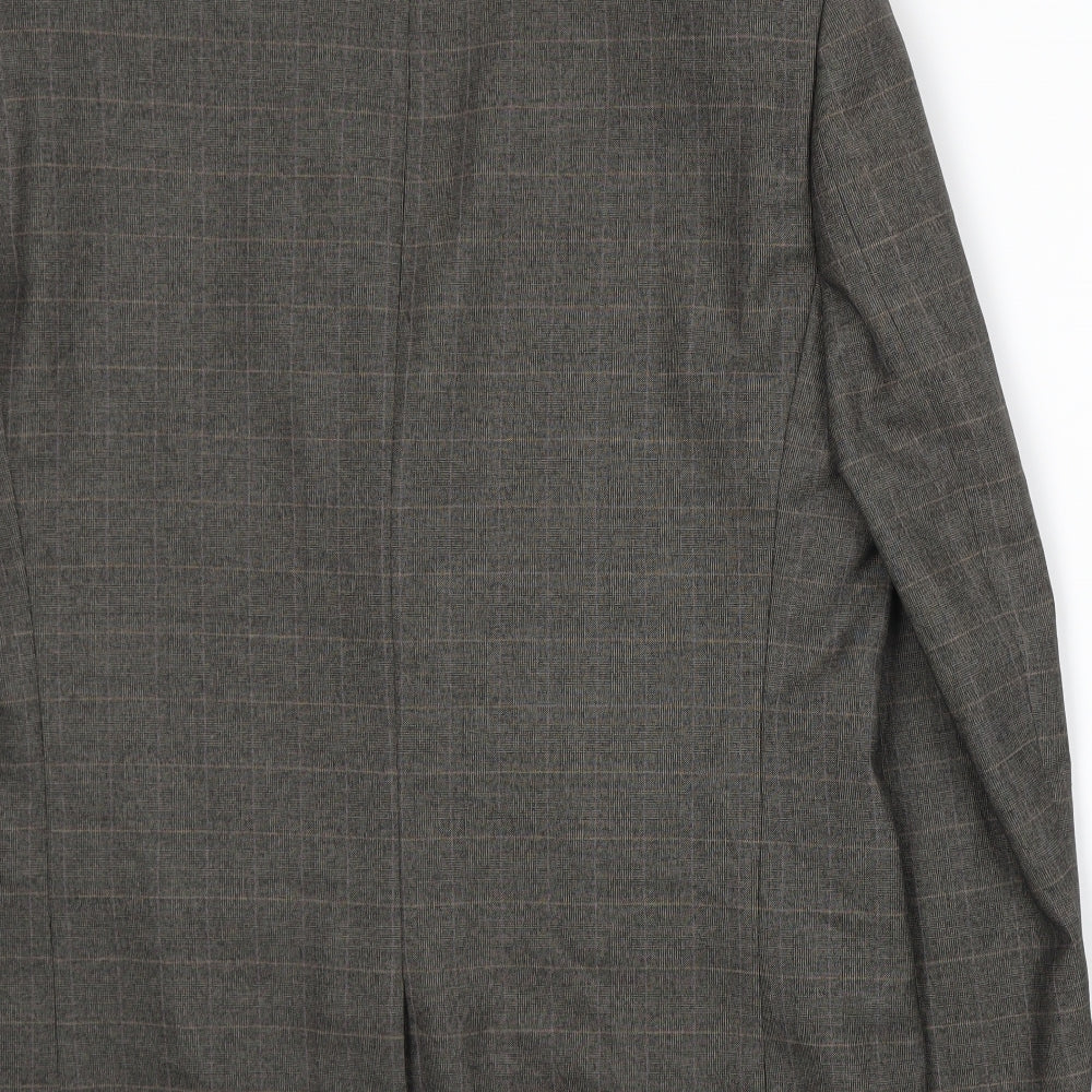 NEXT Mens Grey Plaid  Jacket Suit Jacket Size L