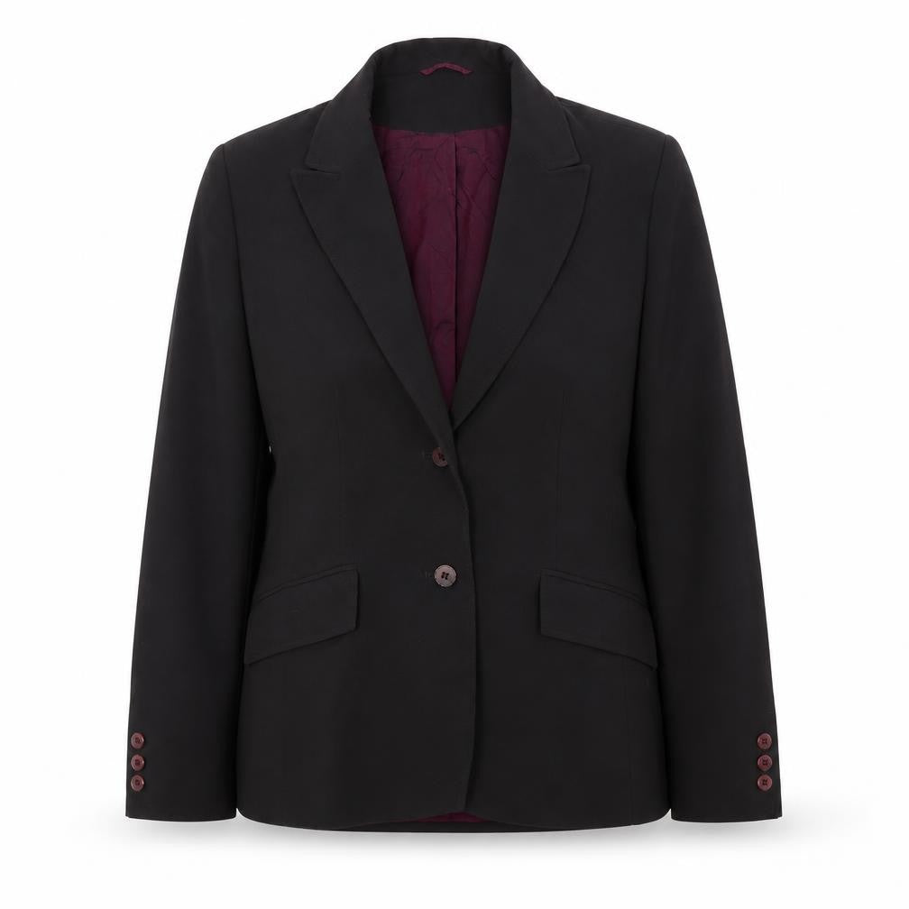 Front view of Berkertex women’s purple jacket suit jacket, size UK 14