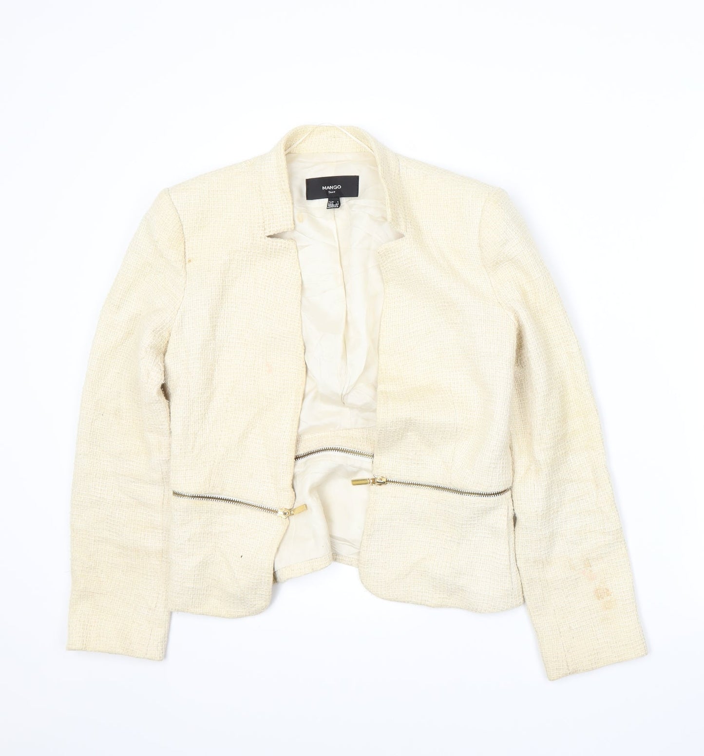 Mango Womens Beige   Jacket Suit Jacket Size S