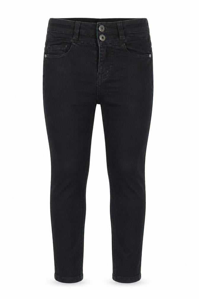 Front view of New Look girls’ black denim skinny jeans, size 9, years