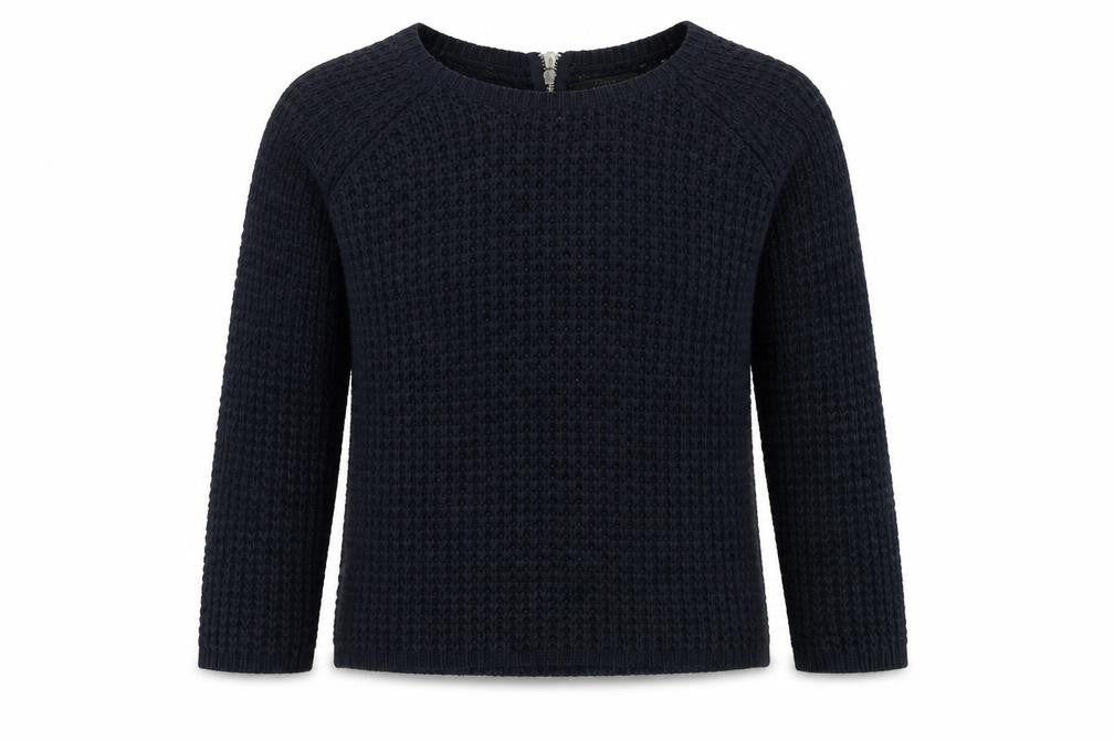 Front view of Only women’s blue knit jumper, size M