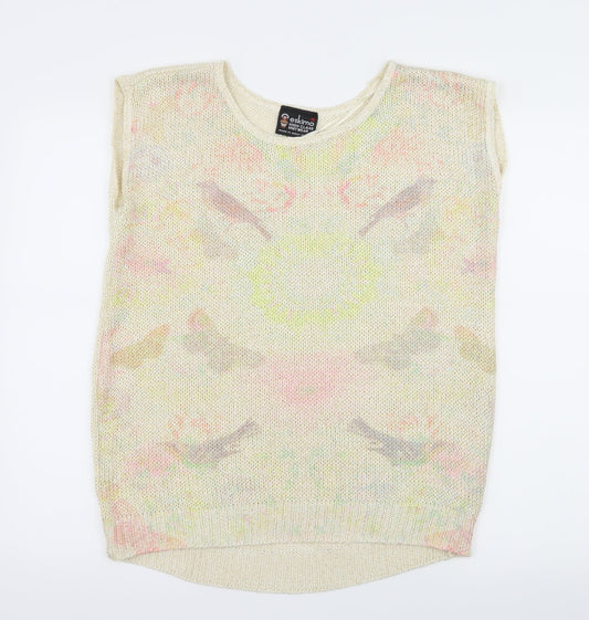 Eskimo Womens Multicoloured Geometric Knit Pullover Jumper Size 10