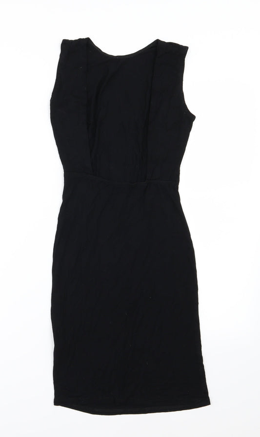 ASOS Womens Black  Jersey T-Shirt Dress  Size 6  - Backless