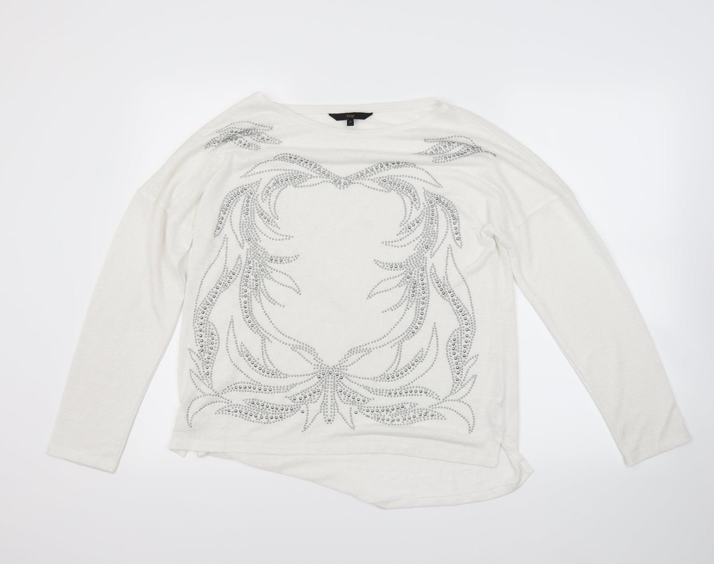 elogy Womens White   Pullover Jumper Size M