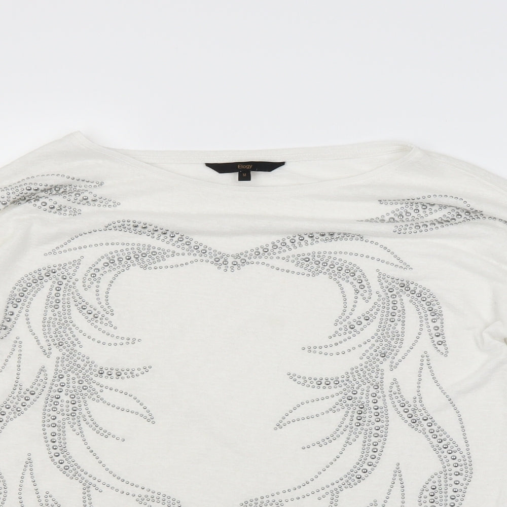 elogy Womens White   Pullover Jumper Size M