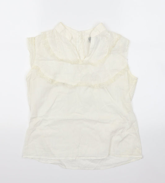 xi Womens White   Basic Blouse Size 10