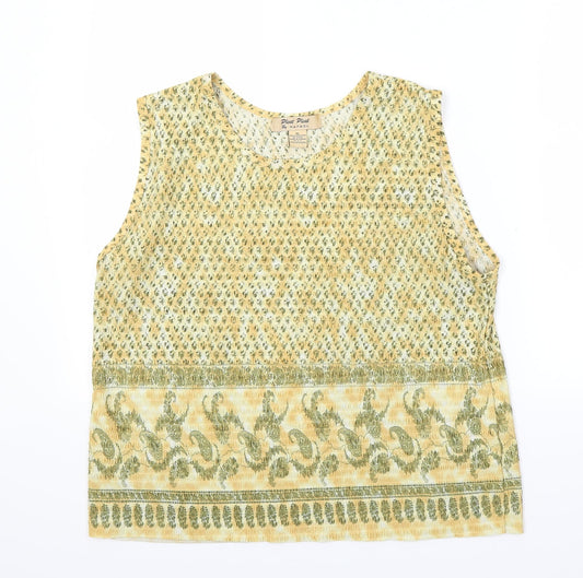 Pleat Pleat Womens Gold   Basic Blouse Size XL