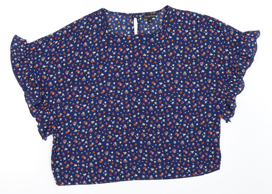 Candy Couture Womens Blue   Basic Blouse Size 14