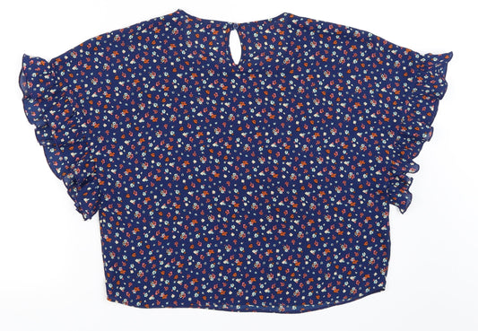 Candy Couture Womens Blue   Basic Blouse Size 14