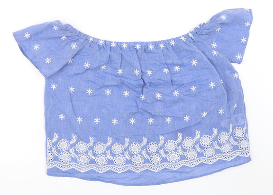 Select Womens Blue   Basic Blouse Size 8
