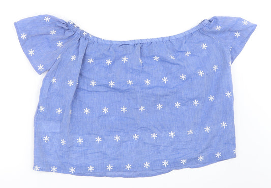 Select Womens Blue   Basic Blouse Size 8